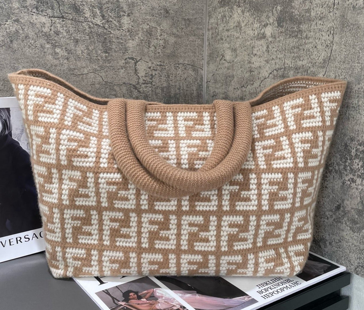 Fendi Tote Top Handle Bag Brown Used Women Classic Fashion