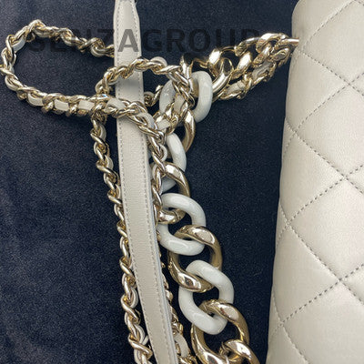 Chanel Classic Flap Mini Grey Silver Hardware Quilted Crossbody Bag