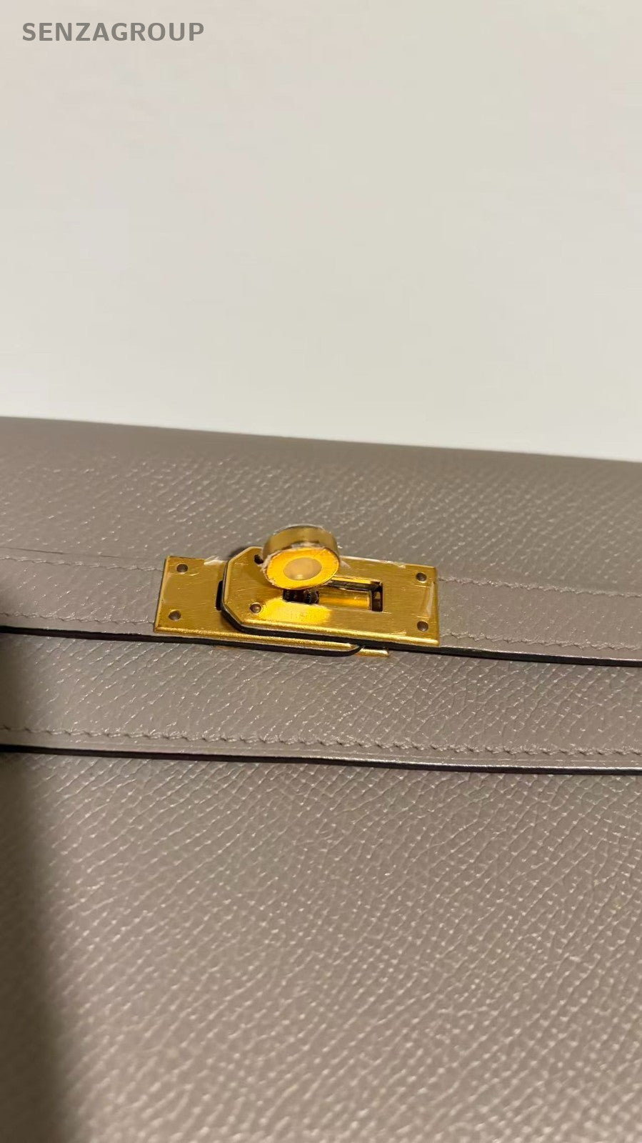 Hermes Kelly Long Wallet Epsom Leather Gray Gold Women