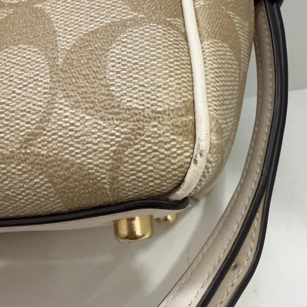 Coach Surrey Light Brown PVC Briefcase Shoulder Crossbody Handbag For Women