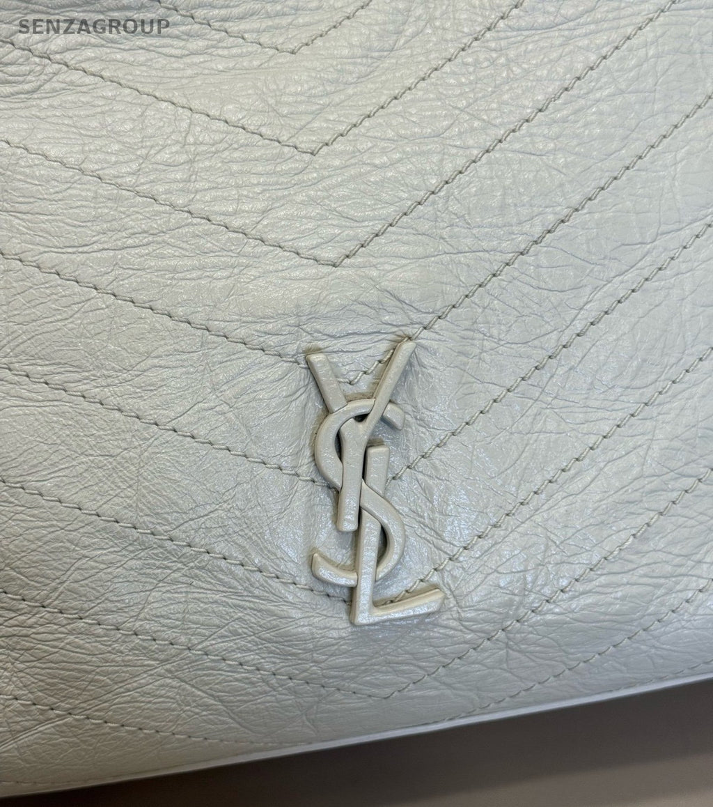 YSL Saint Laurent shoppingbag Tote Shoulder Bag White Women