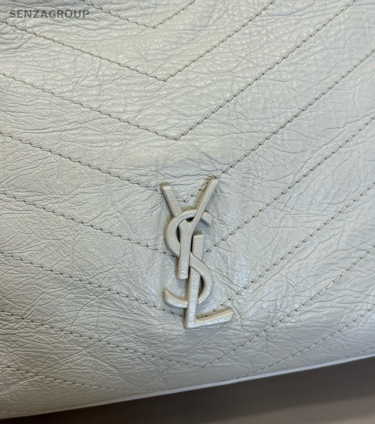 YSL Saint Laurent shoppingbag Tote Shoulder Bag White Women