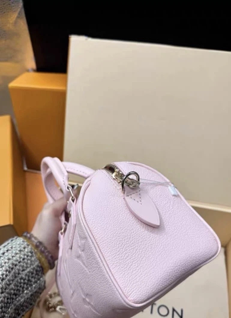 Louis Vuitton Speedy20 Pink Leather Handbag For Women