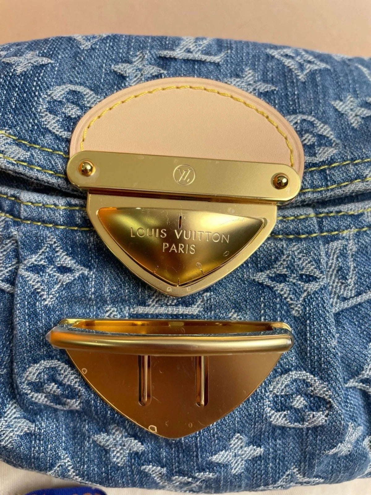 Louis Vuitton Sunset Denim Yuanbao Shoulder Bag For Women