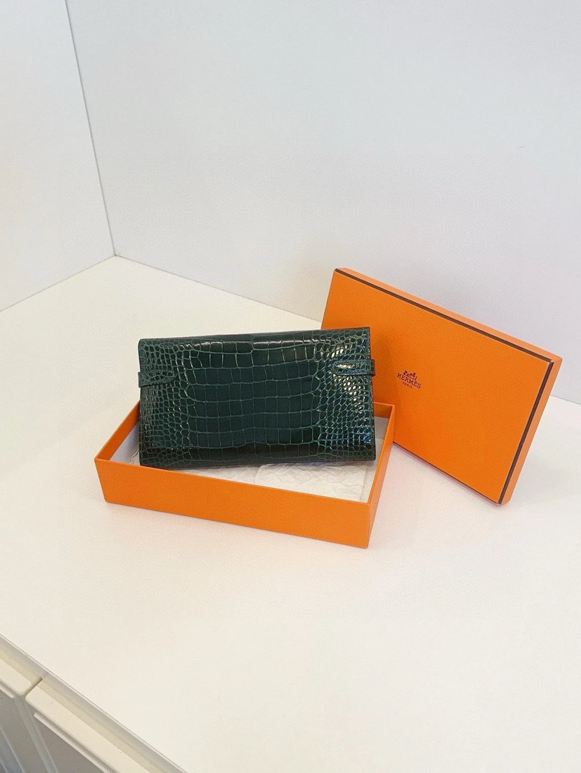 Hermes Kelly Green Long Wallet For Women