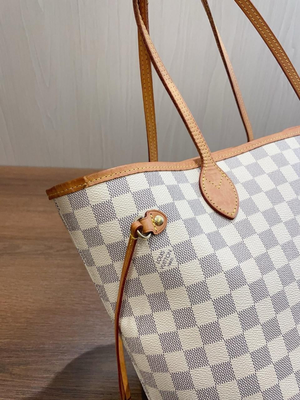 SJ0001 Neverfull MM white damier