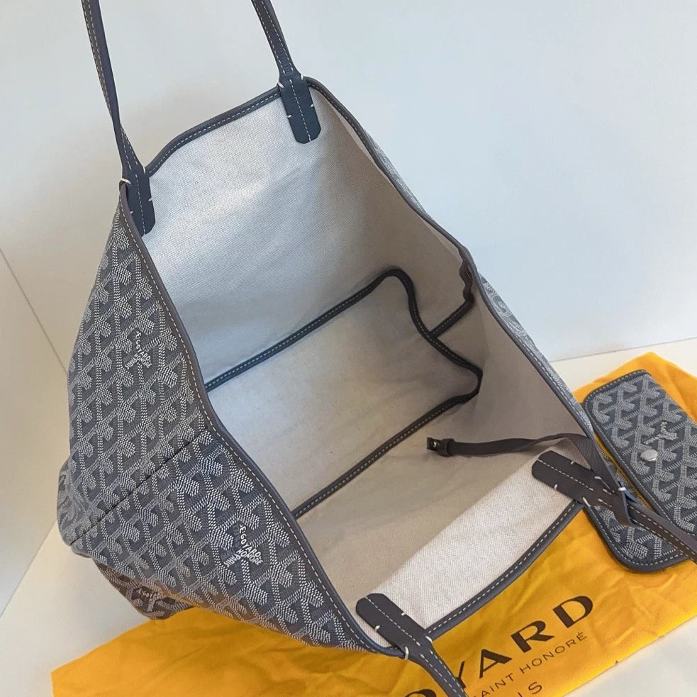Goyard Saint Louis PM Tote Handbag Shoulder Bag Gray Women Classic