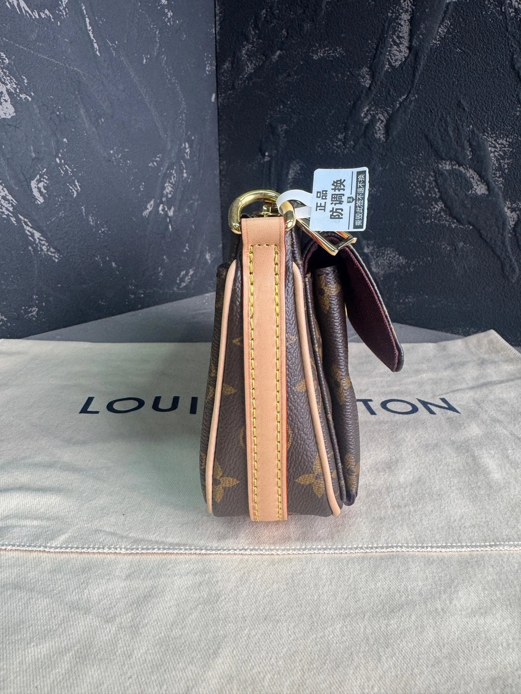 Louis Vuitton Canvas Camel Shoulder Bag For Women