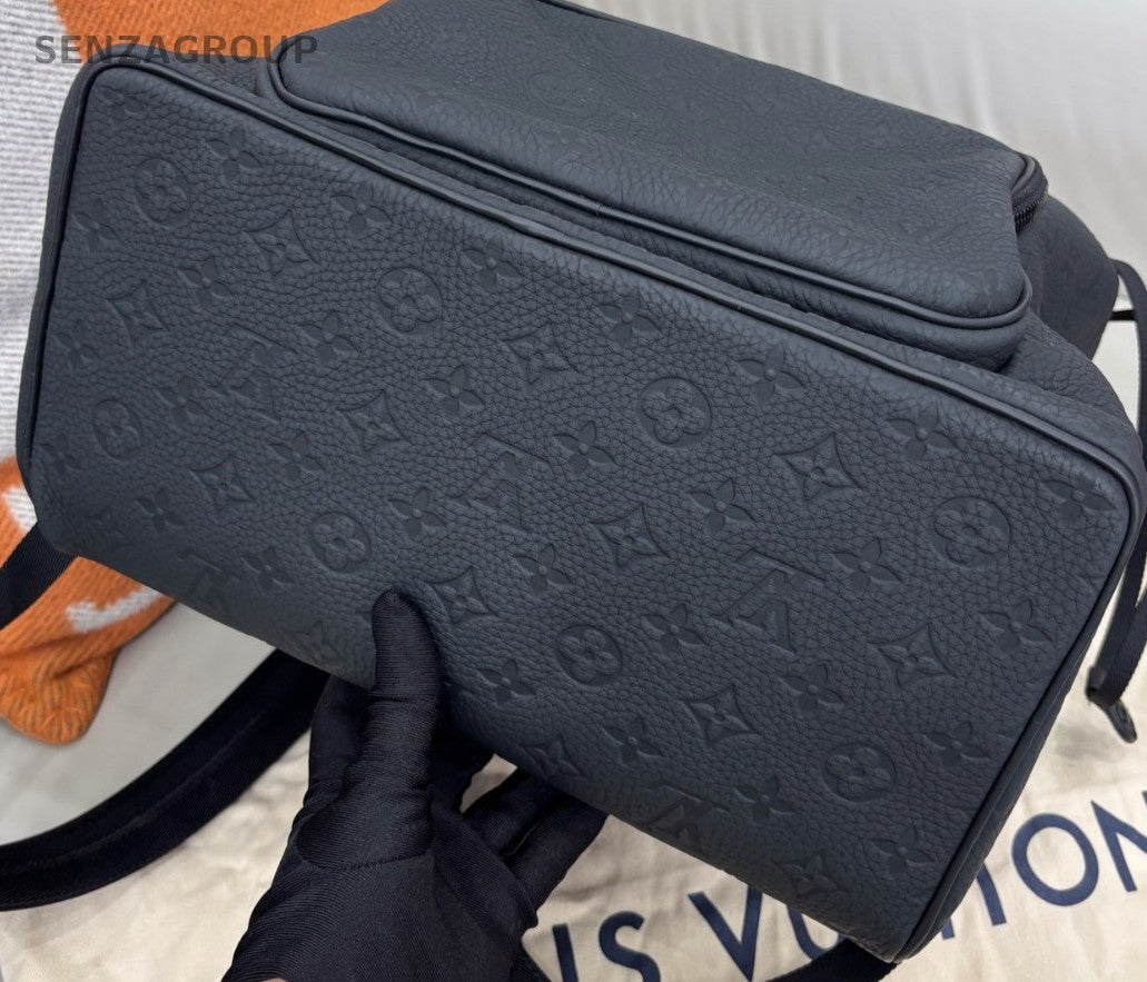 Louis Vuitton Montsouris Calfskin Backpack Black Unisex Adults Classic