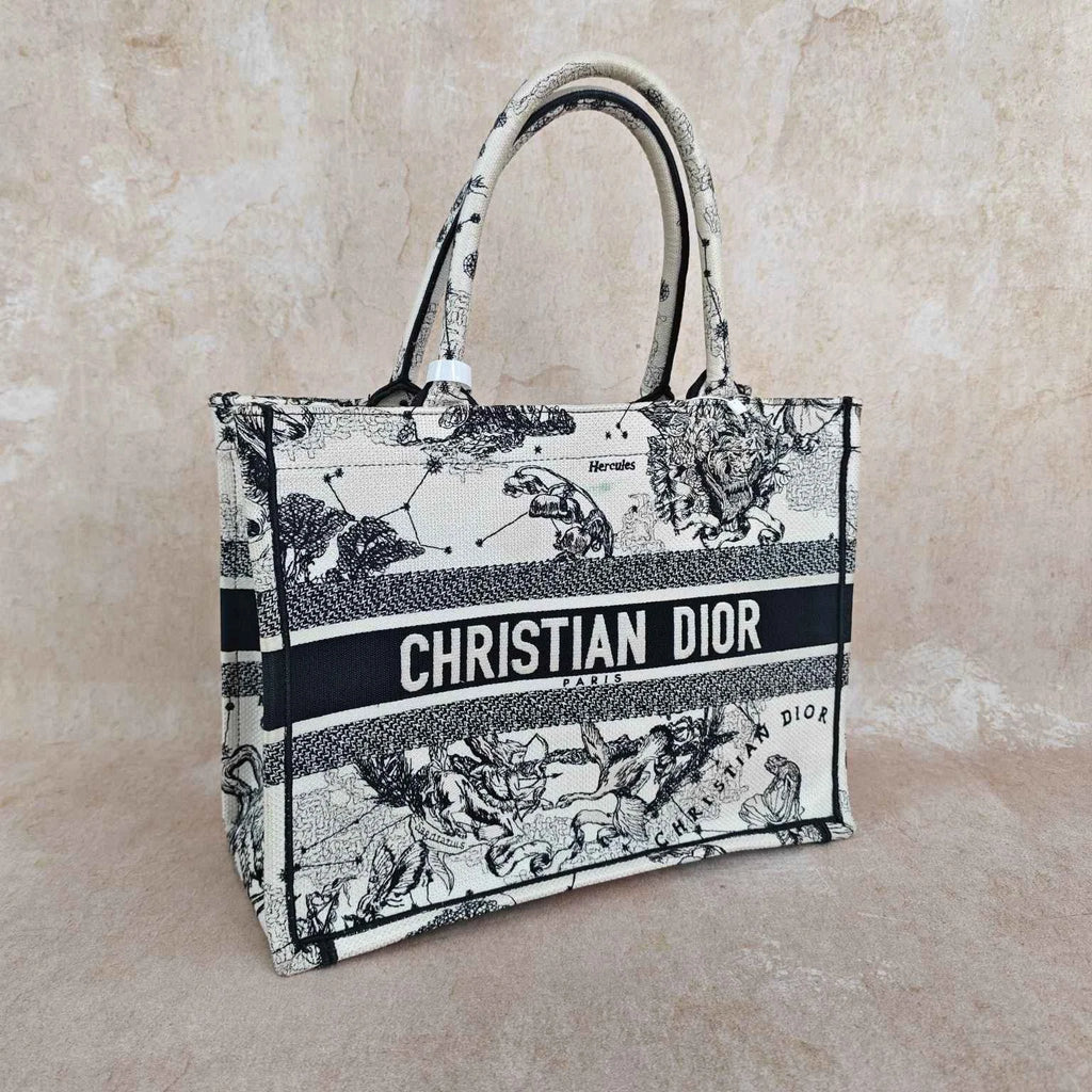 Dior Embroidered Constellation Medium Canvas Tote Handbag For Women