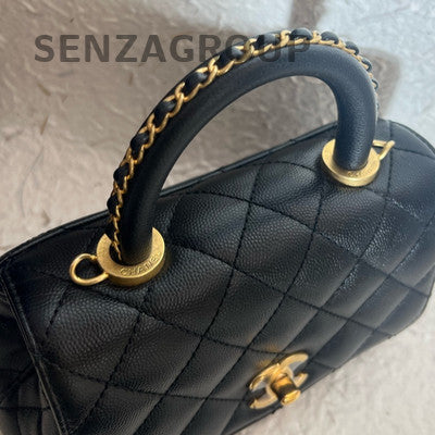 Chanel Coco Handle Mini Black Caviar Leather Top Handle Crossbody Bag