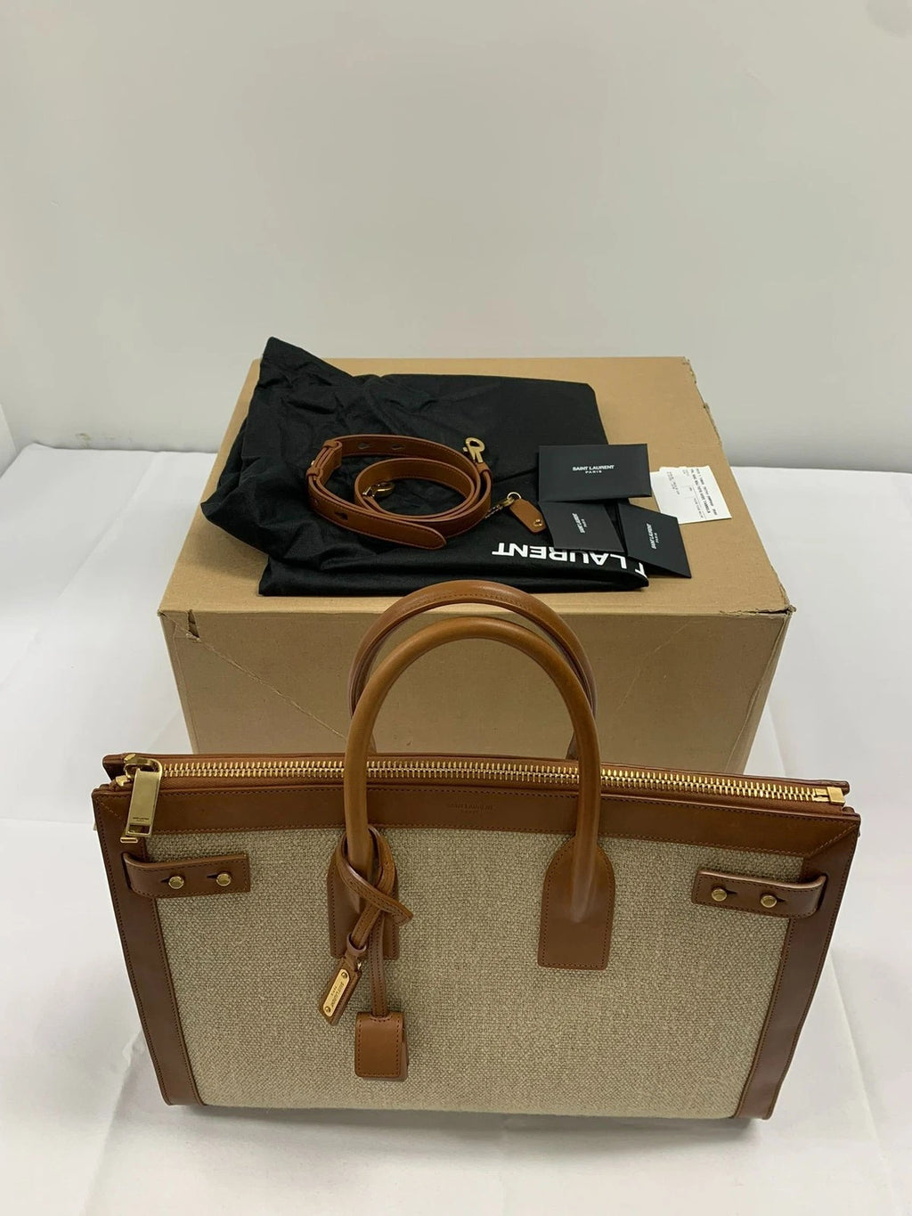 Saint Laurent Large Logo Padlock Leather Handbag For Women