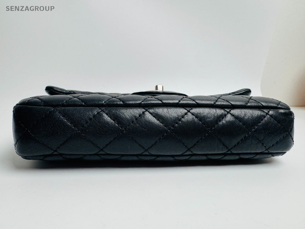 CHANEL Classic Flap Diamond Pattern Chain Shoulder bag Black Silver Women