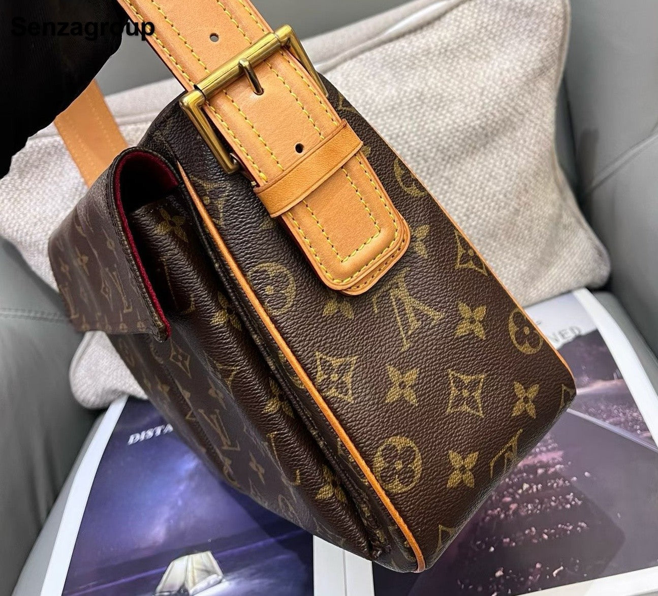 Louis Vuitton Viva Cite Monogram MM Shoulder Bag Brown Gold Women Classic
