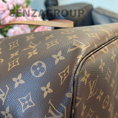 Louis Vuitton Neverfull MM Monogram Tote Bag Brown Classic Women's