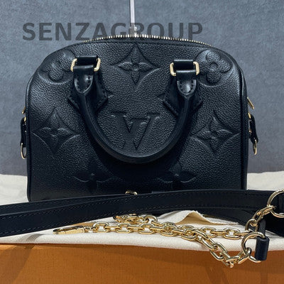 Louis Vuitton Speedy 20 Black Gold Hardware Handbag Crossbody Bag