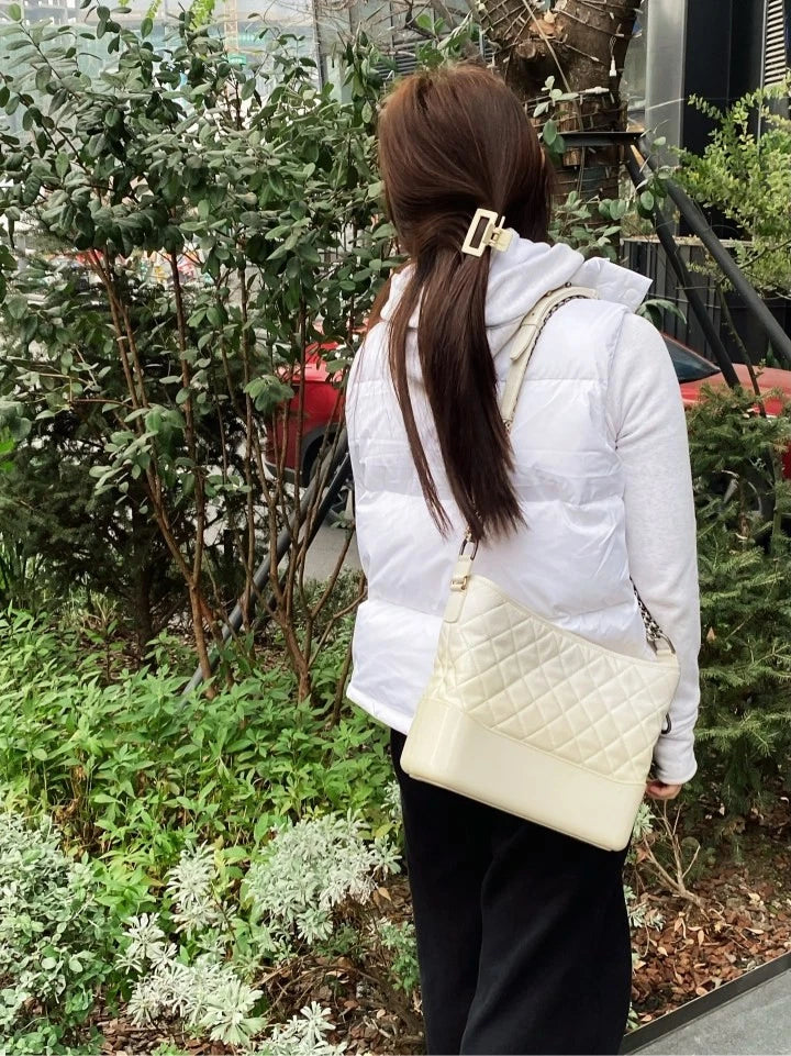 CHANEL Medium White Chain Crossbody Bag For Women