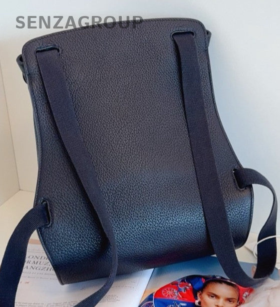 Hermes Sherpa Calfskin Backpack Black Unisex Adults Classic Vintage