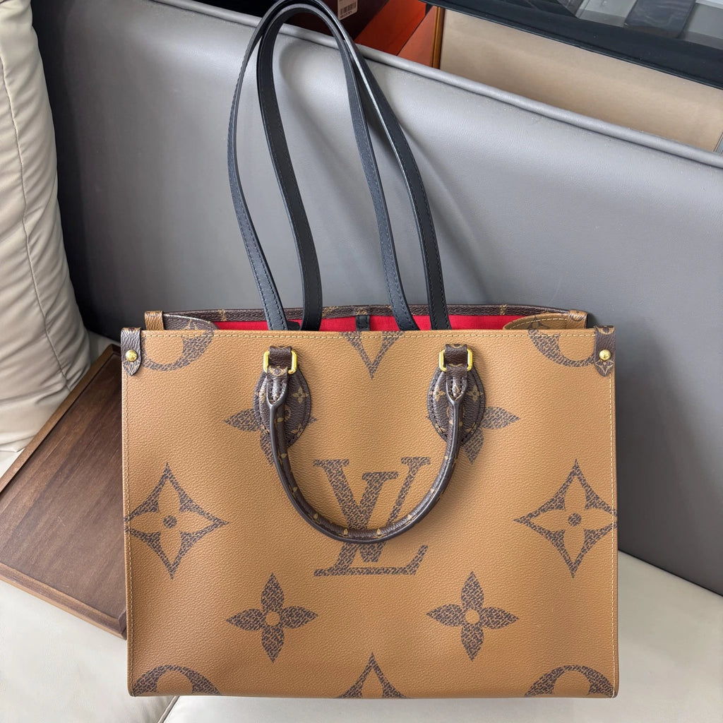 Chip Version Louis Vuitton Onthego MM Monogram Canvas Tote Handbag Shoulder Bag