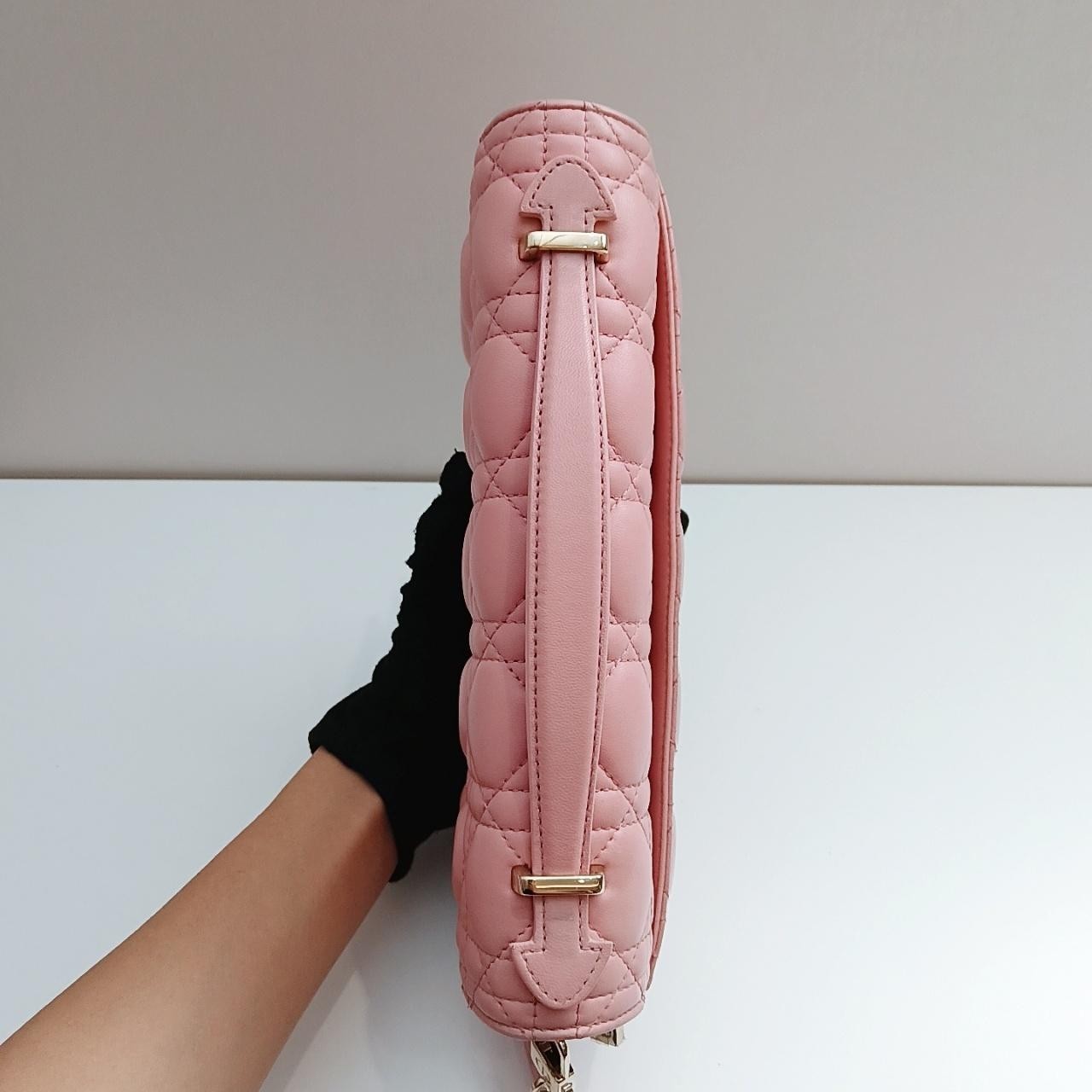 SJ0001  Dior leather top handle bag Miss Cannage stitching