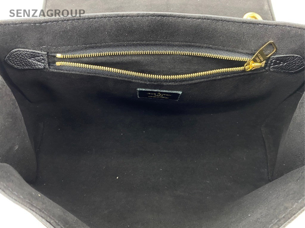 Louis Vuitton Germain Chain Monogram Shoulder Bag Black Gold Women Classic