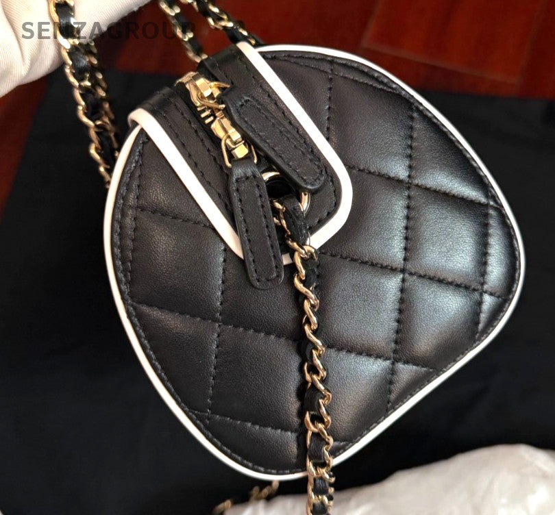 Chanel Bolide Chain Top Handle Shoulder Bag Black Gold Women Classic Fashion