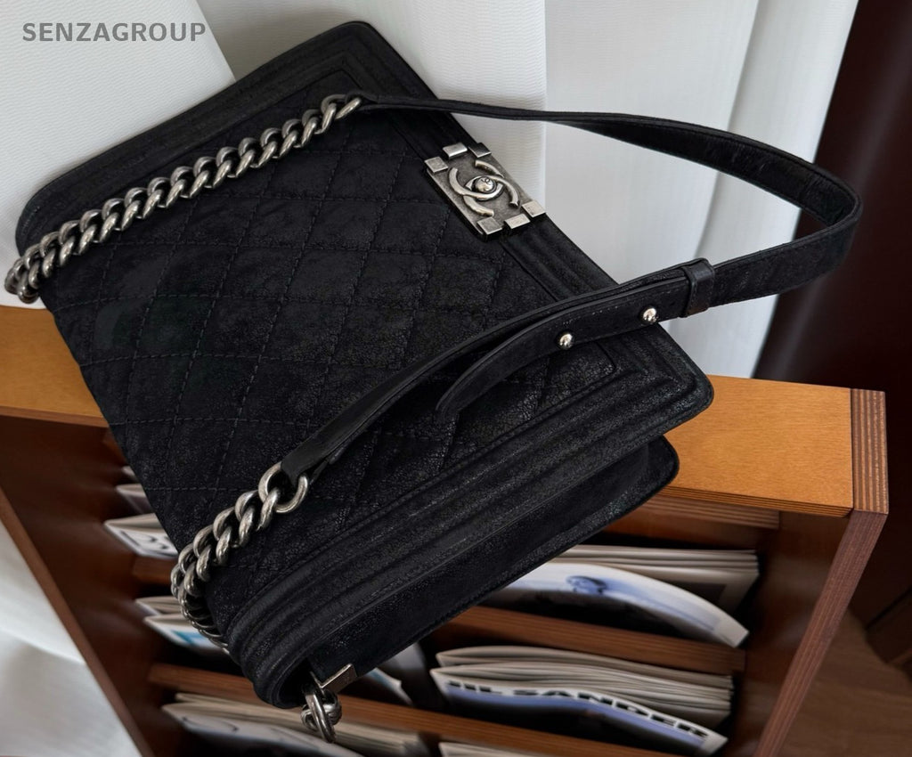CHANEL Leboy GM CC Chain Shoulder bag Black Silver Women