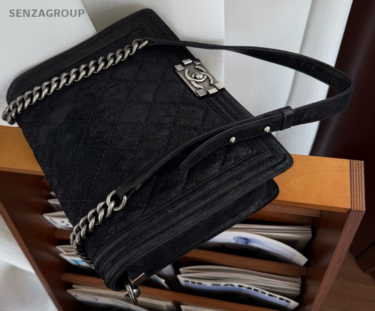 CHANEL Leboy GM CC Chain Shoulder bag Black Silver Women