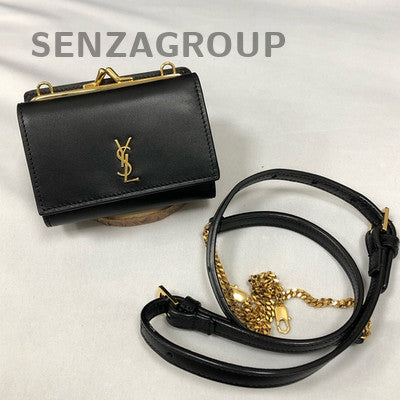 Saint Laurent Black Gold Shoulder Crossbody Bag Women's Classic Fashion