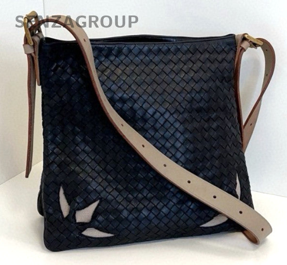 Bottega Veneta Classic Weaving Petal cutout Shoulder bag Black