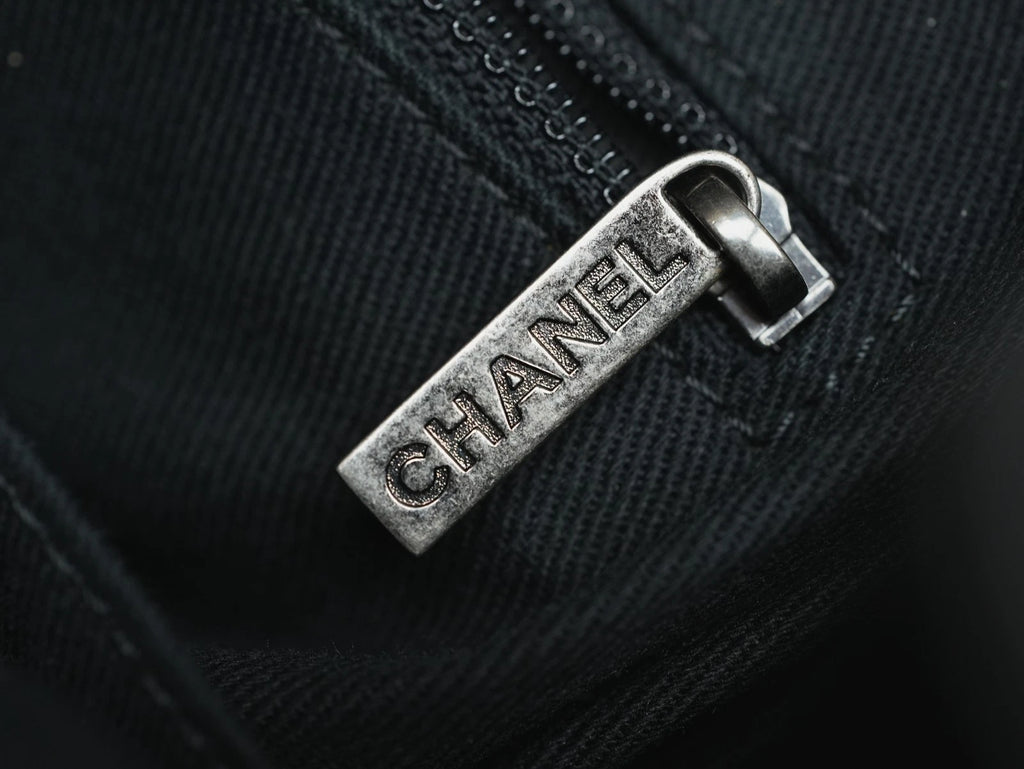 CHANEL CC Top Handle Diamond pattern Chain Shoulder Bag Black Silver - Pre-Owned