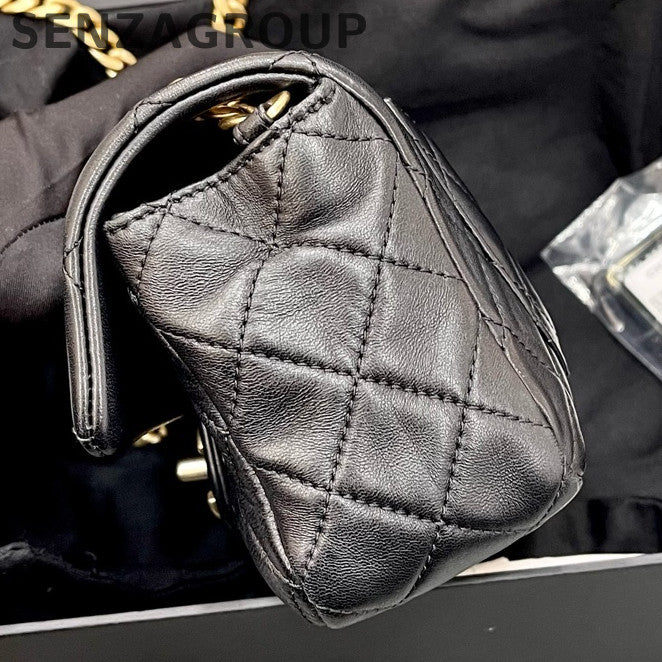 Chanel Black Gold CF Chain Quilted Shoulder Crossbody Bag - Women's Fashion
