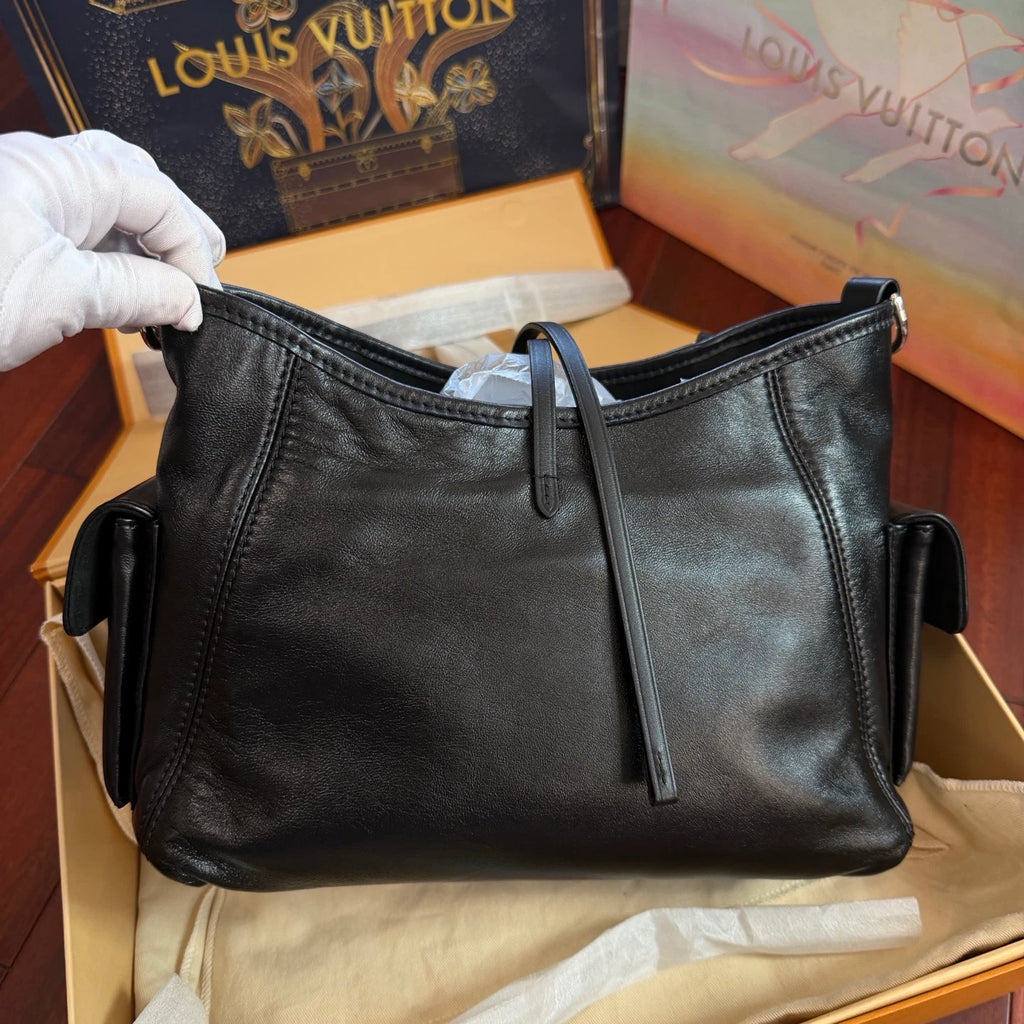 Louis Vuitton Carryall Cargo Vibe PM Shoulder Crossbody Black Silver Women