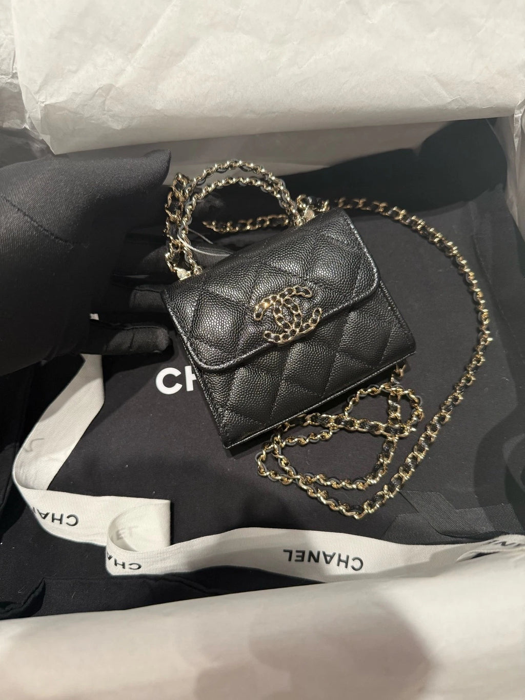 New CHANEL Kelly Mini Vertical Calfskin Top Handle Bag For Women