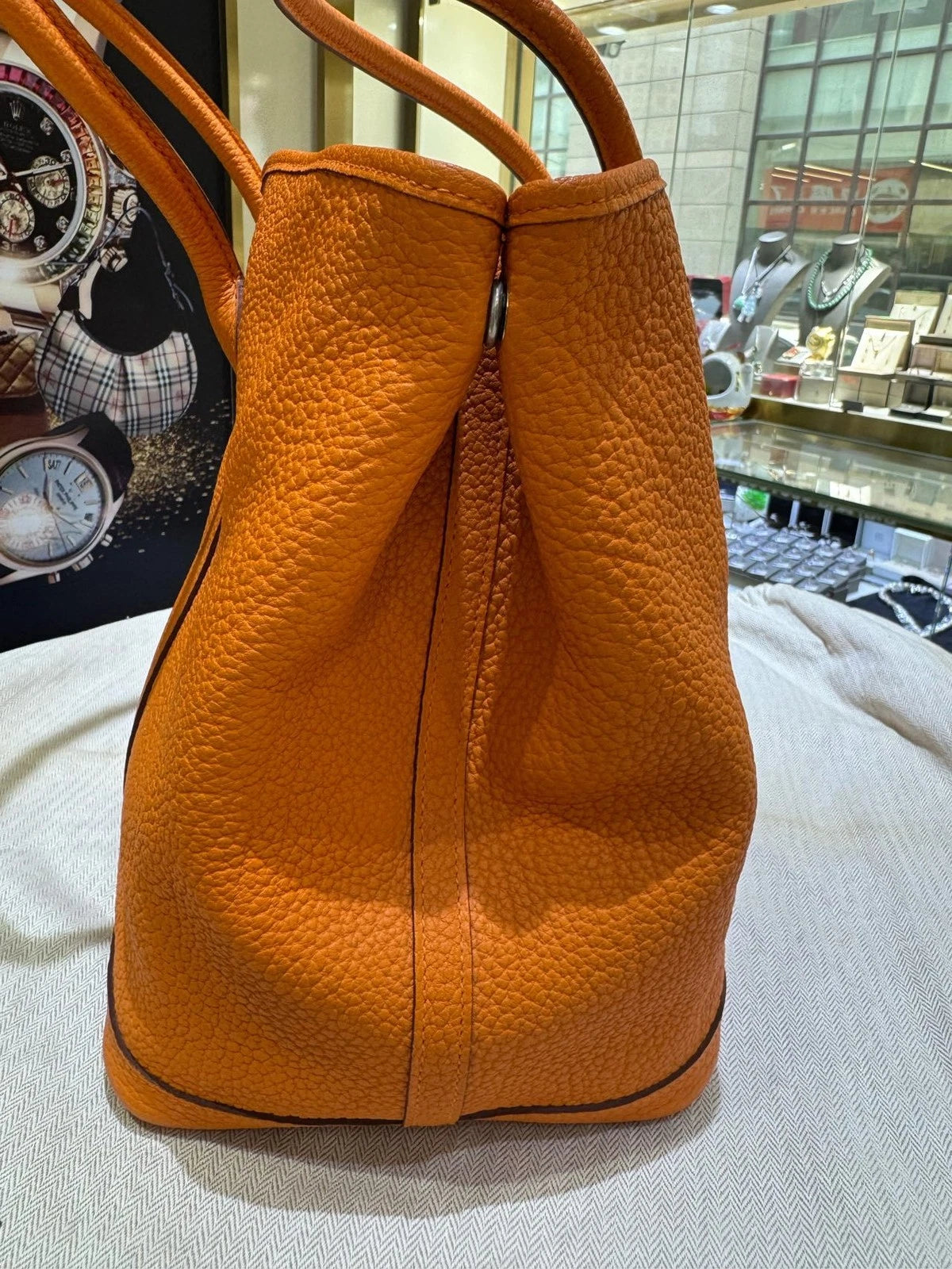 Hermes Orange Garden Party 36 Handbag Tote For Women
