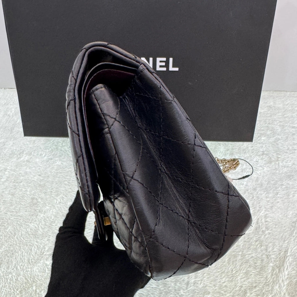 CHANEL 2.55 Black Gold Mini Shoulder Bag For Women