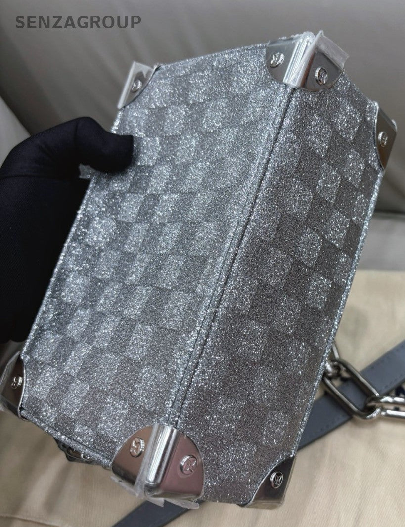 Louis Vuitton Soft Trunk Box Bag Crossbody Bag Women Gray Almost Brand New