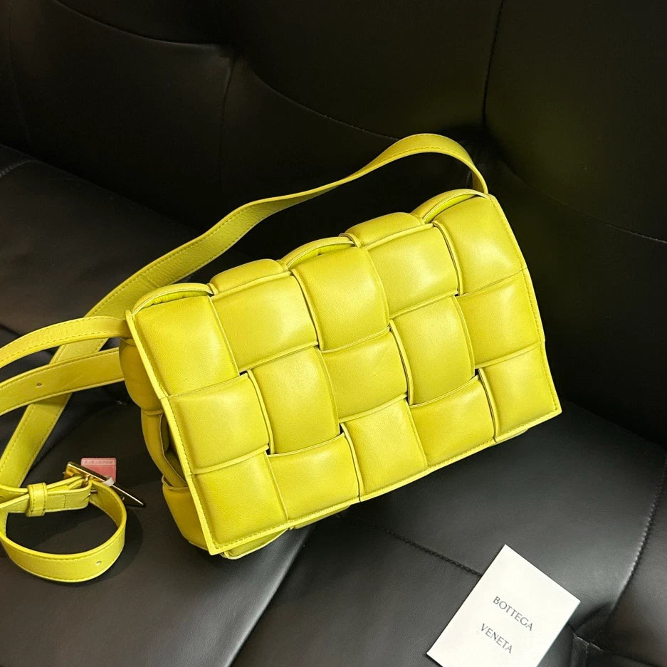 Bottega Veneta Padded Cassette15 Shoulder Bag Crossbody Green Gold Women