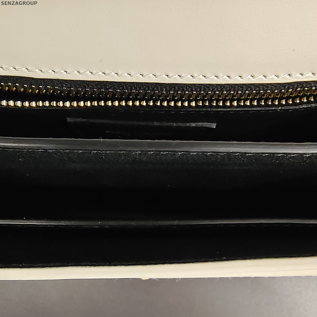 Saint Laurent Cassandra Chain Shoulder Bag in White Gold - Classic Women's