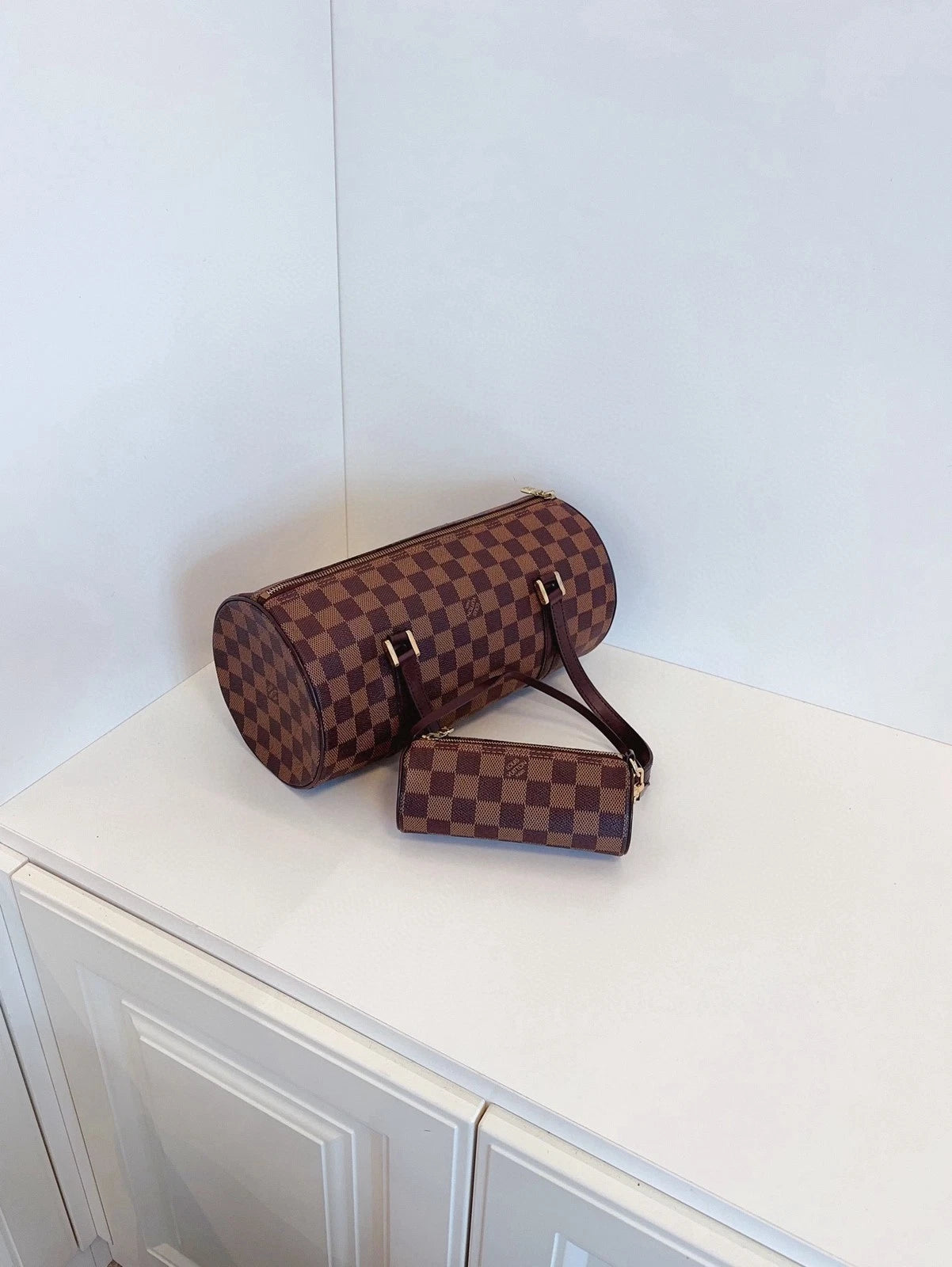 Louis Vuitton Damier Canvas Papillon30 2-in-1 Handbag For Women