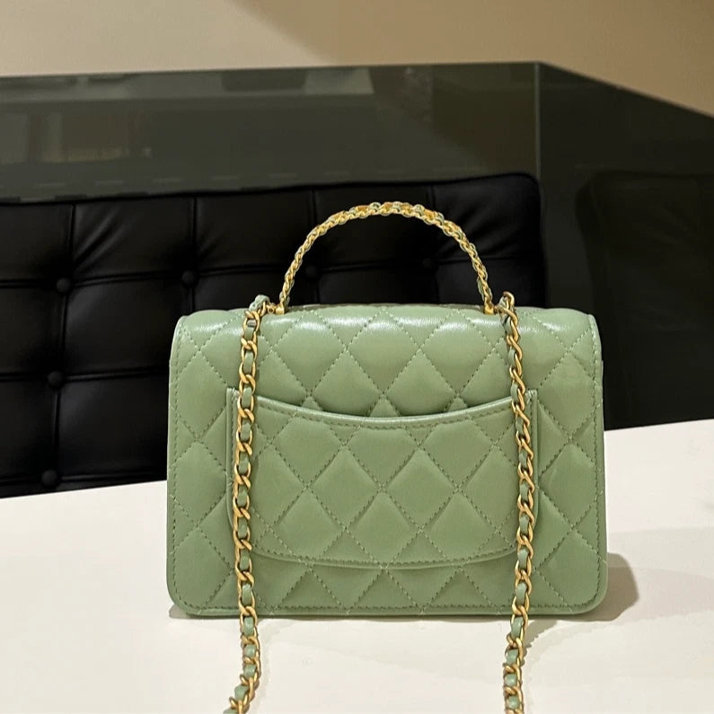 Chanel Green Top Handle WOC Wallet On Chain Crossbody Bag