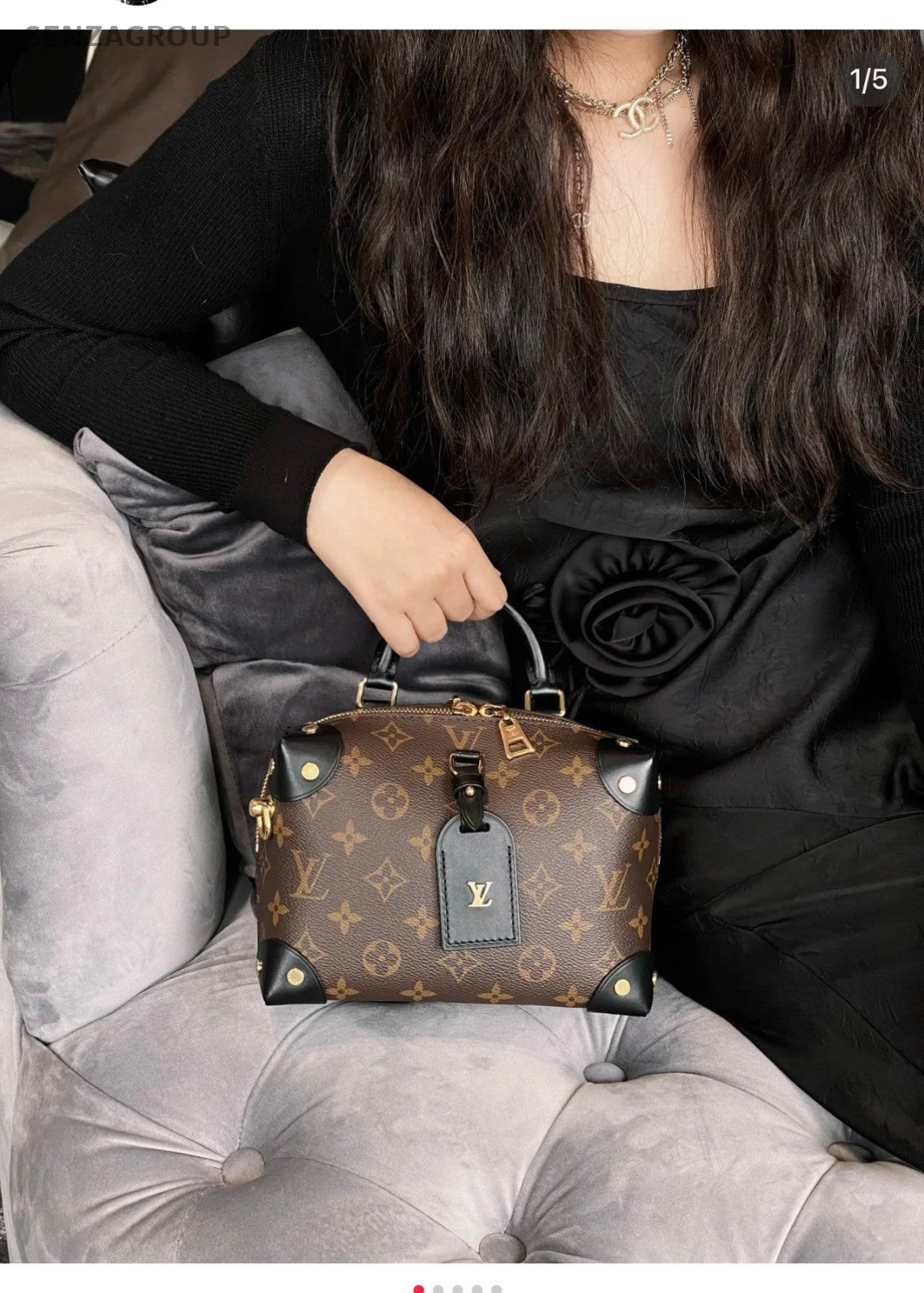 Louis Vuitton Petite Malles Monogram Top Handle 2way Handbag Good Condition