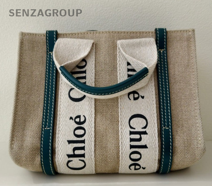 Chloe Woody Mini Top Handle Shoulder Bag Crossbody Beige Women Classic