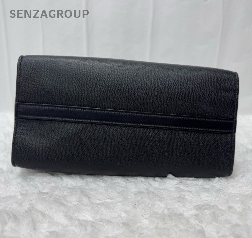 Prada Galleria PM Top Handle Bag Crossbody Black Gold Women Classic