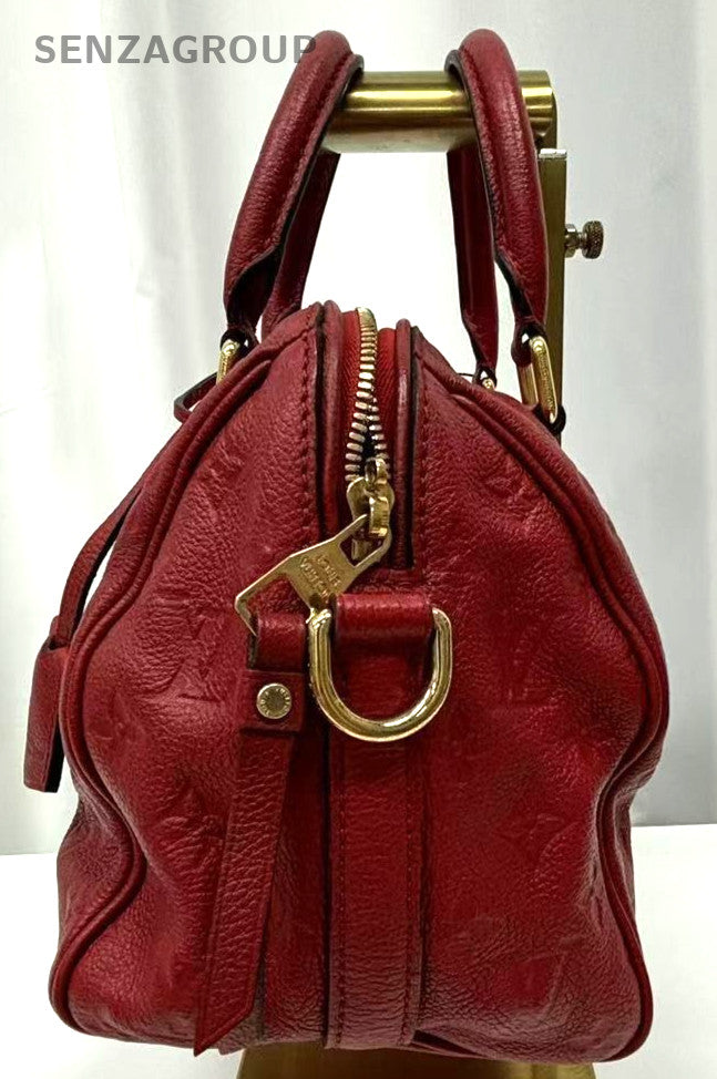 Louis Vuitton Monogram Empreinte bandouliere Red Speedy25 Crossbody Handbag