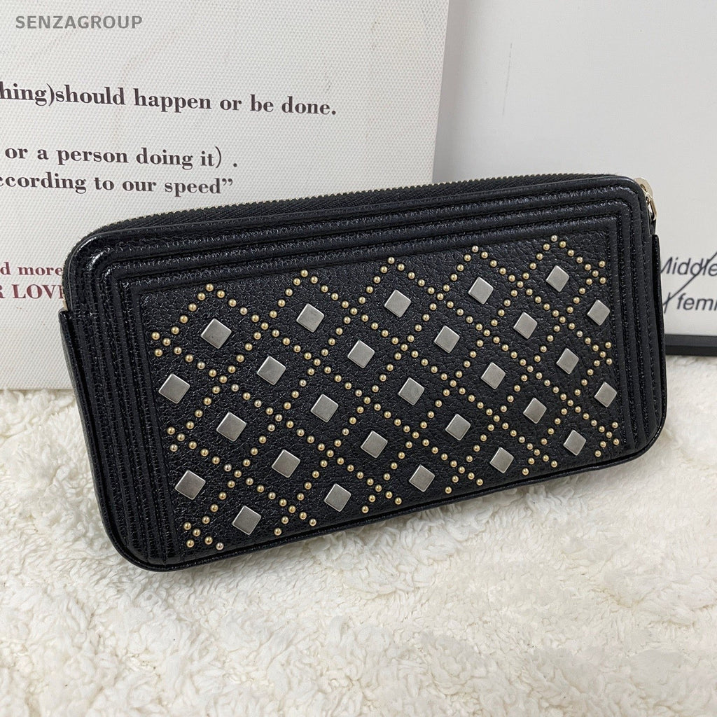 Chanel Leboy Chain Shoulder Bag Crossbody Black Gold Used Women Classic