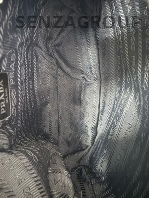 Prada Black Nylon Chain Shoulder Bag Silver Hardware Classic Women