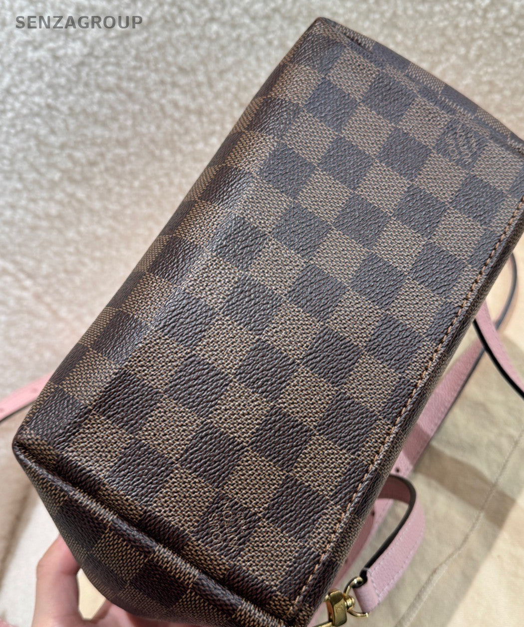Louis Vuitton Clapton Damier Ebene Backpack Shoulder Bag Brown Pink Women