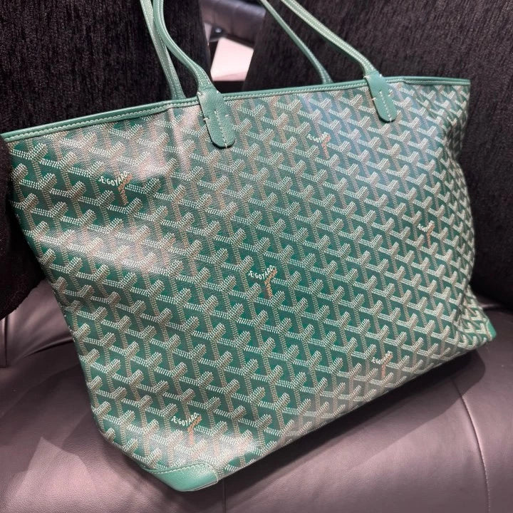 Goyard Monogram Tote MM Shoulder Bag Green Women D