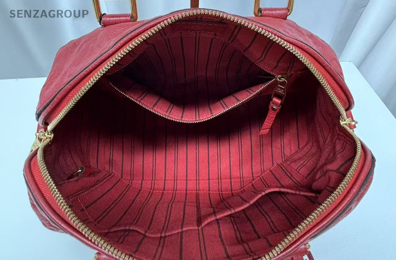 Louis Vuitton Monogram Empreinte bandouliere Red Speedy25 Crossbody Handbag